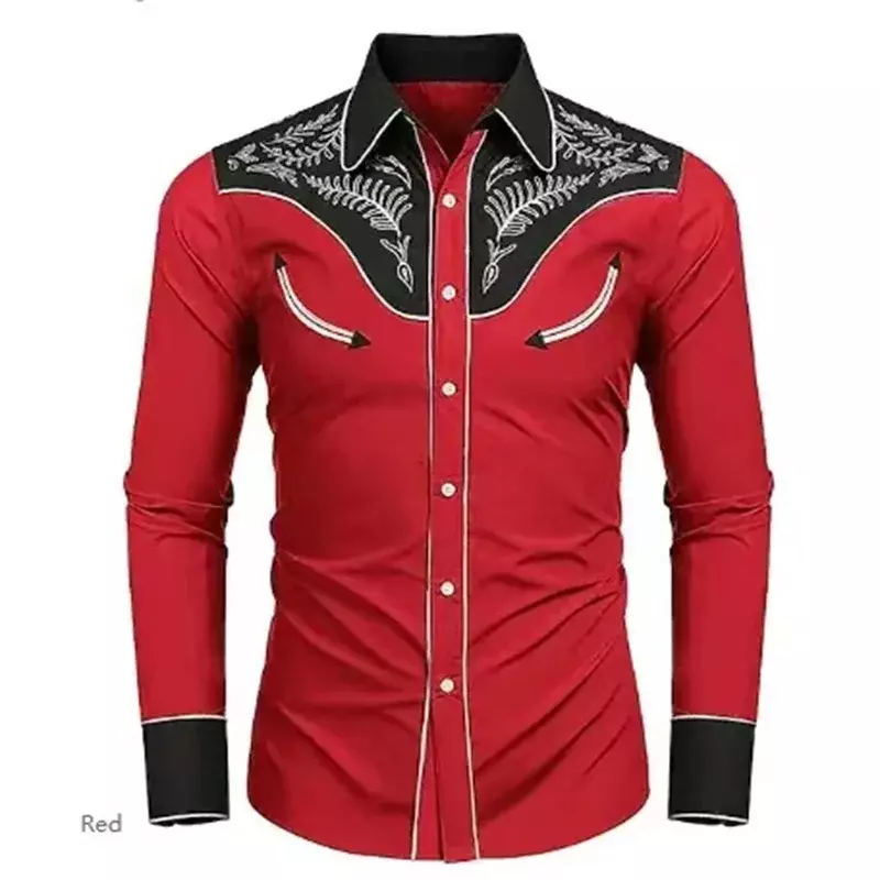 2023 New Men's Tribal Ethnic Men's Outdoor Casual Shirt Party Button Lapel Long Sleeve Soft and Comfortable Plus Size