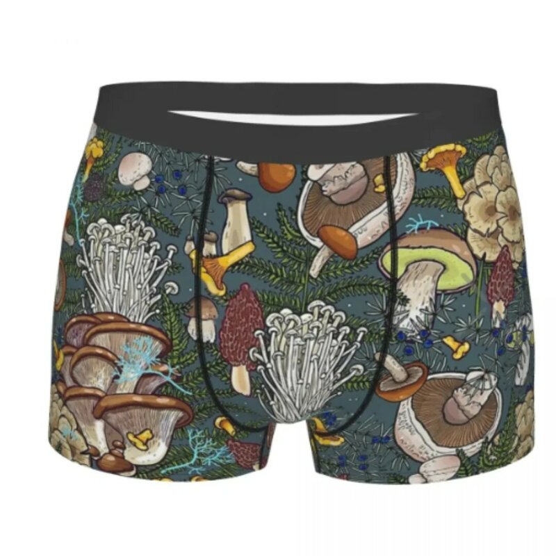 Meme Mushroom Mushrooms Forest Underpants Cotton Panties Men's Underwear Sexy Shorts Boxer Briefs