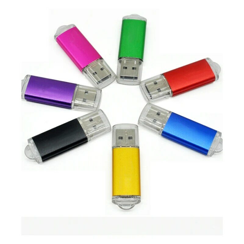 Pendrive USB 2,0 de Metal, unidad Flash de velocidad rápida, 4GB, 8GB, 16GB, 32GB y 64GB, 10 piezas, logotipo gratis