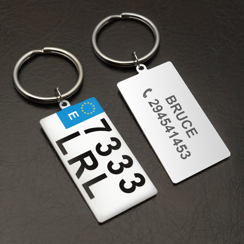 Custom Nummerplaat Sleutelhanger Auto Nummerplaat Sleutelhanger Auto Nummer Key Ring Gepersonaliseerde Gift Voor Hem Anti-Verloren Gift voor Driver