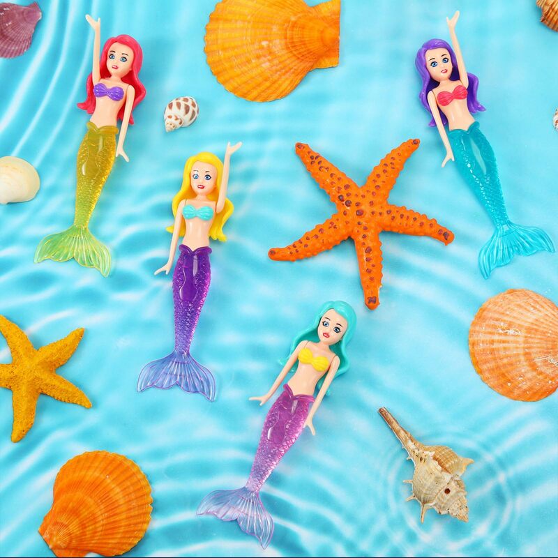 4 Stück Meerjungfrau Tauch spielzeug Meerjungfrau Bades pielzeug bunte Meerjungfrau Pool Spielzeug Schwimmbad Spiele für Kleinkinder Jungen Mädchen Teenager Erwachsene