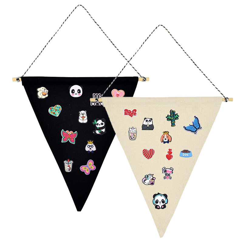 Brooch Display Stand Pin Badge Collection Storage Holder Enamel Badge Storage Display Wall Hanging Triangle Flag Hanging Cloth