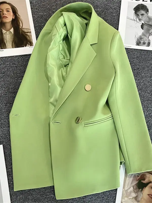 Jaket wanita kasual mewah, jaket wanita olahraga blazer Korea elegan modis Musim Semi dan Gugur 2024