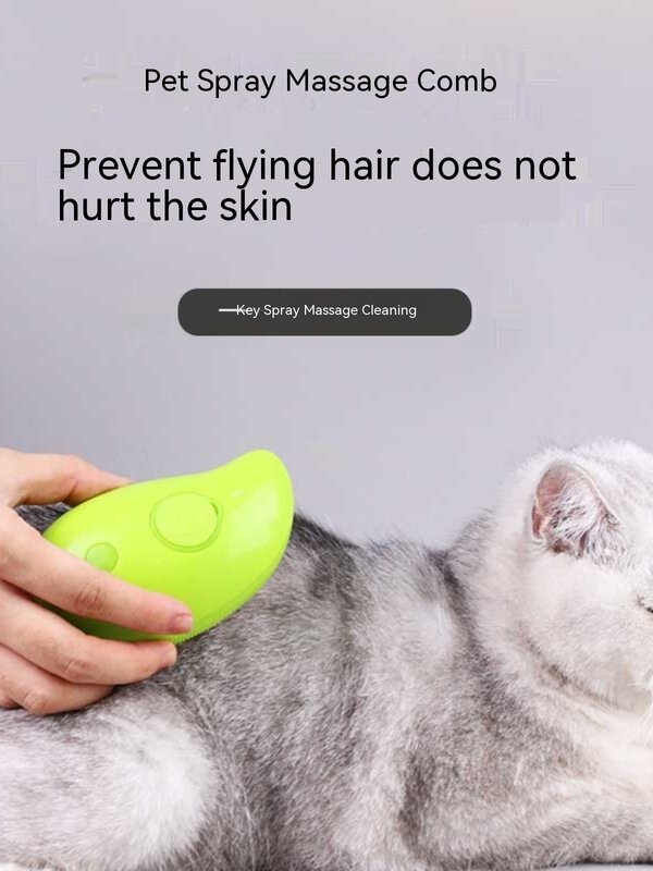 Pente elétrico de massagem spray para pet, Banho anti-voo, Carregamento USB, Depilação flutuante, Pet Care