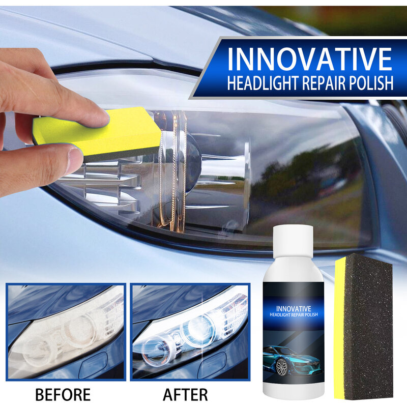 Car Headlight Refurbished Repair Refurbishment Liquid Car Light Repair Agent Headlight Renewal Polish Restore Fluid 20/30/50ml