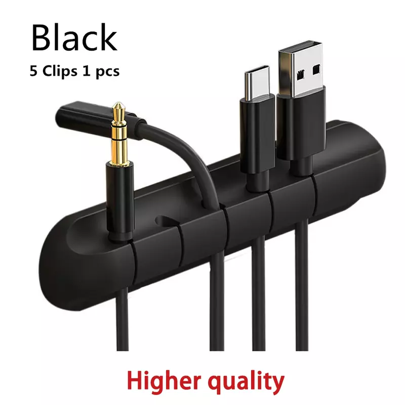 Silicone Cable Organizer USB Cable Winder Desktop Tidy Management Clips Holder for Mouse Headphone Wire Organizer Cable