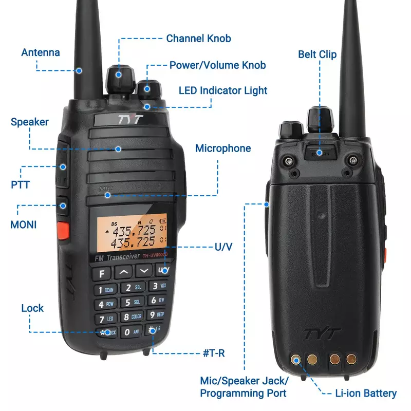 TYT TH-UV8000D Walkie Talkie TH UV8000D 136-174MHz 400-520MHz a lunga distanza VHF UHF Dual Band FM Radio bidirezionale portatile