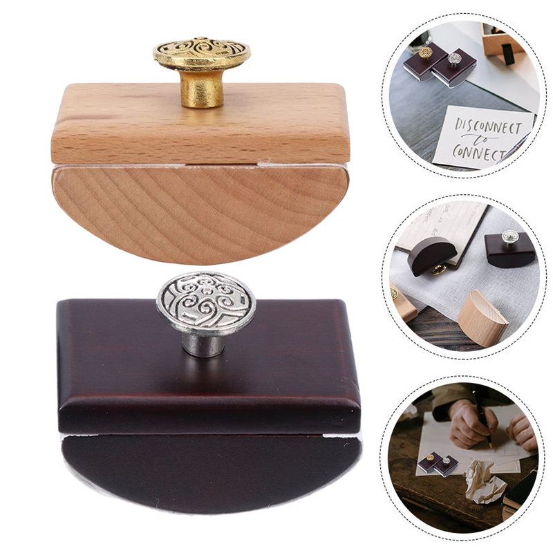 2Pcs Calligraphy Wooden Rocker Blotter Quick Dry Ink-absorbent Tools for Home Writing Supply