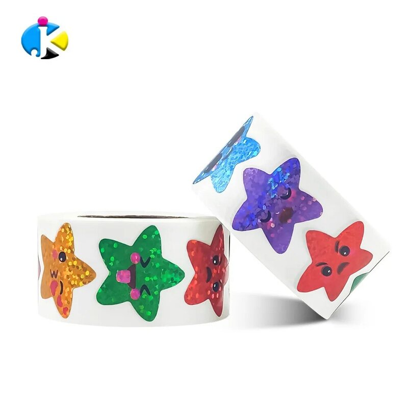 100-500 pz Laser Cartoon Star Reward Stickers Corlorful Stickers adesivi stella ricompensa grafico giocattolo decorativo regali etichette adesive