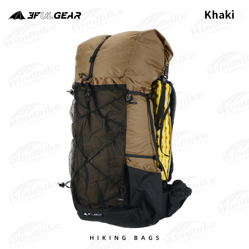 男性と女性のための超軽量キャンプバックパック,3f ulギア,45l qdian2.0,超軽量,通気性のあるナイロン,ファッショナブルなアウトドアスポーツバッグ