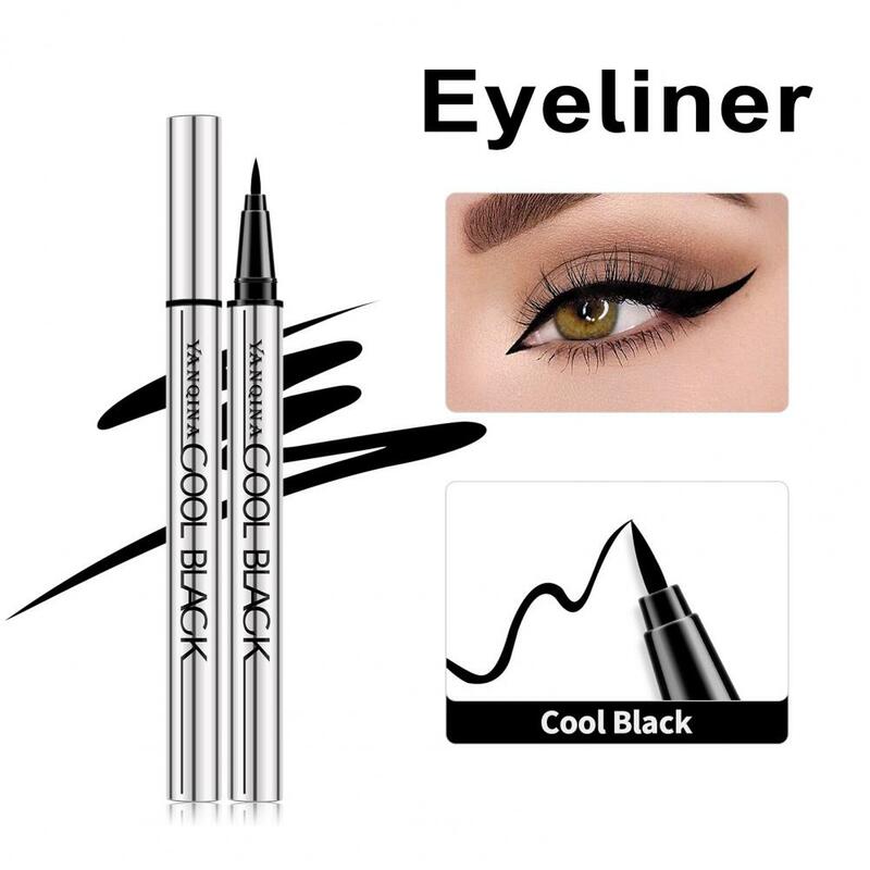 Stay-put Liquid Eyeliner Waterproof Black Eyeliner Long-lasting Fine Nib for Even Lines Sweat Water Resistant Makeup for Women