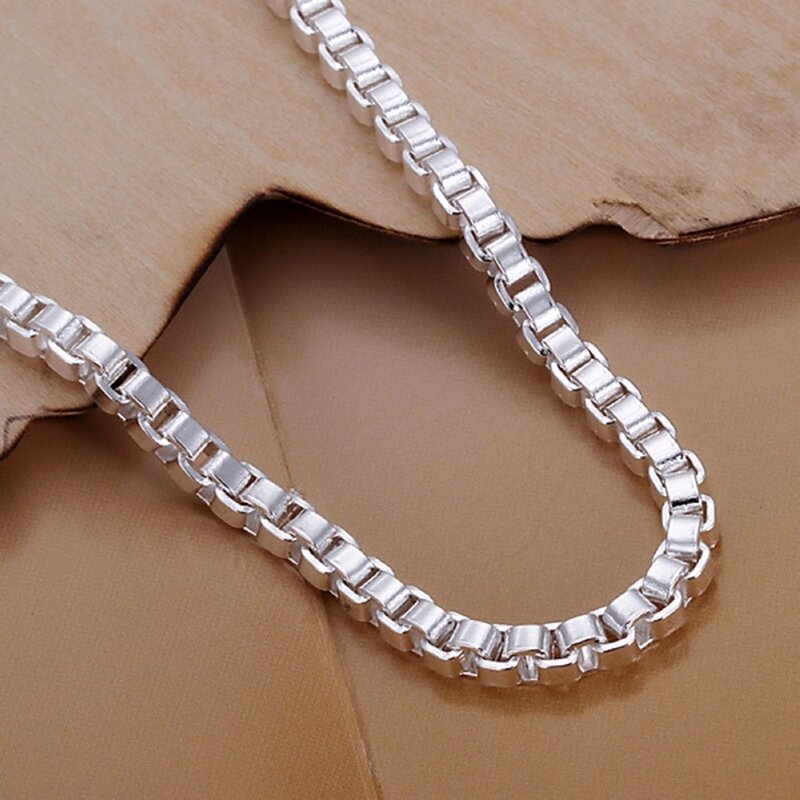 factory price Silver color Jewelry fashion women Bracelets 4MM chain nice wedding men gifts free shipping