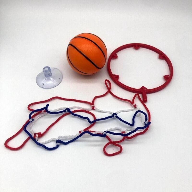 Kit mainan ring basket lucu plastik, mainan Game olahraga, latihan sensorik tanpa pukulan portabel basket dewasa