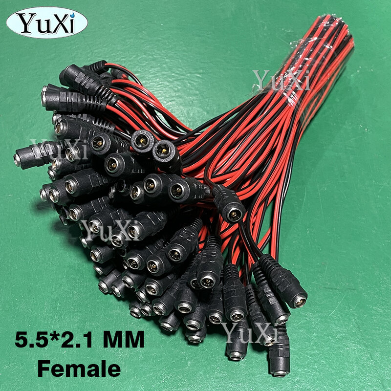 5 Stück 2,1x5,5mm 12V DC Power Pigtail Kabel buchse Stecker Buchse für CCTV-Kamera Stecker Heck verlängerung DC-Kabel