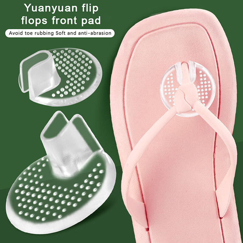 2 шт., силиконовые Нескользящие прозрачные гелевые шлепанцы для передней части обуви