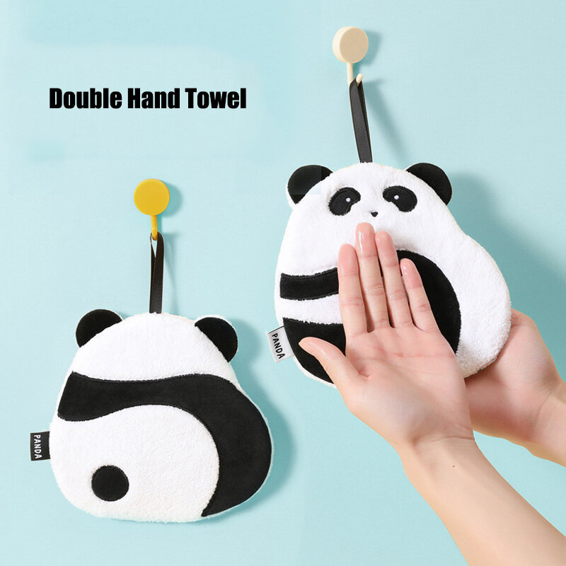 2 sztuki gigantyczna Panda Zoo ręcznik do rąk dla dzieci śliczne kreskówki chłonny koralowy aksamitny ręcznik kuchenny łazienka szmata chusteczki dla dorosłych