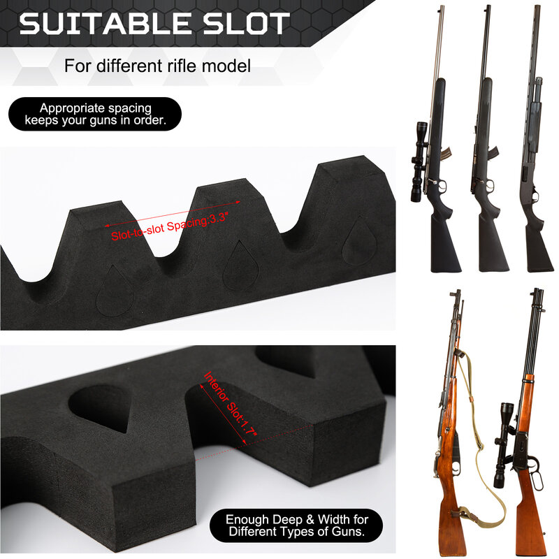 Porte-pistolet en mousse, accessoire de sécurité pour le stockage des armes, fusils et fusils de chasse, support mural avec bande magnétique et crochet