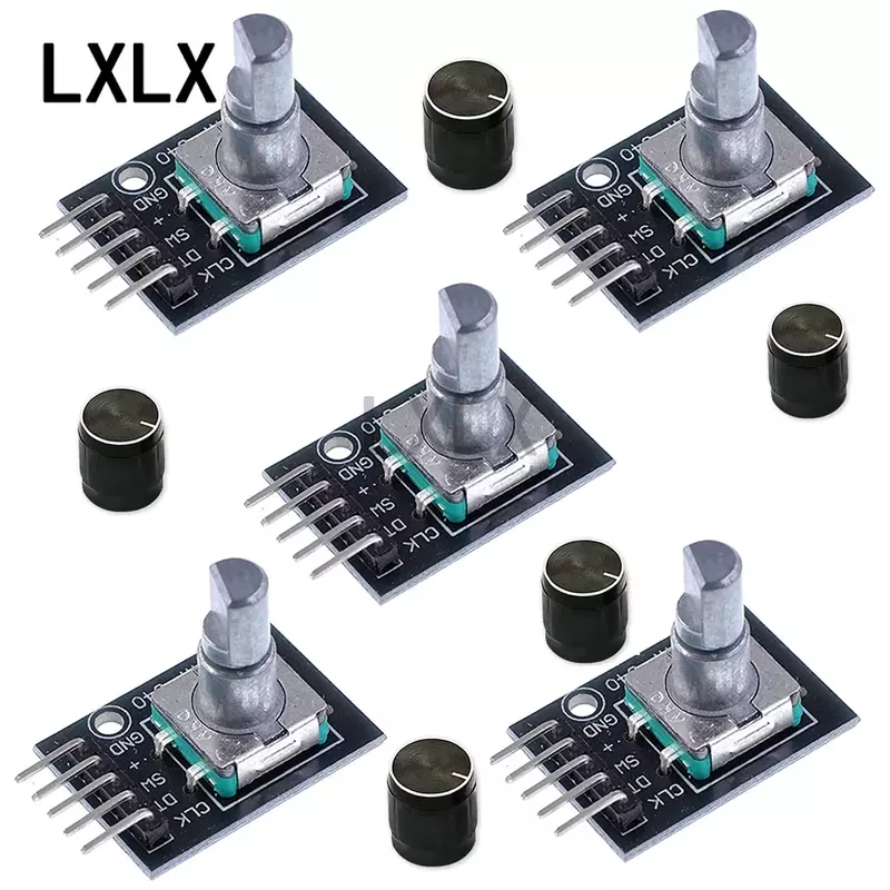 5pcs 360 Degree Rotary Encoder Module KY-040 Brick Sensor Development Board with 15 X 16.5 Mm Buttons for Arduino