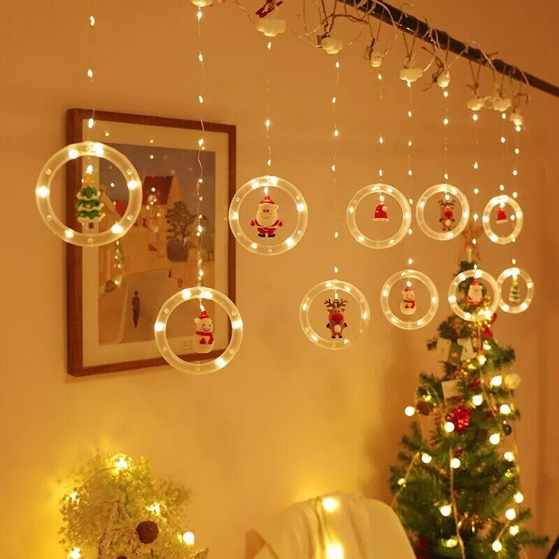 Christmas Wish Ball LED Fairy Curtain Light String Bruiloft Vakantie Garland Lamp voor Home Room Feestdecoratie Navidad