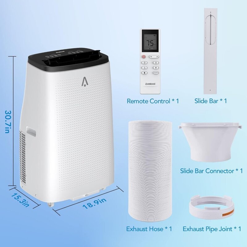 Portableairconditioner with remote control, three in one air conditioner with fan and drying function quiet operation dual motor