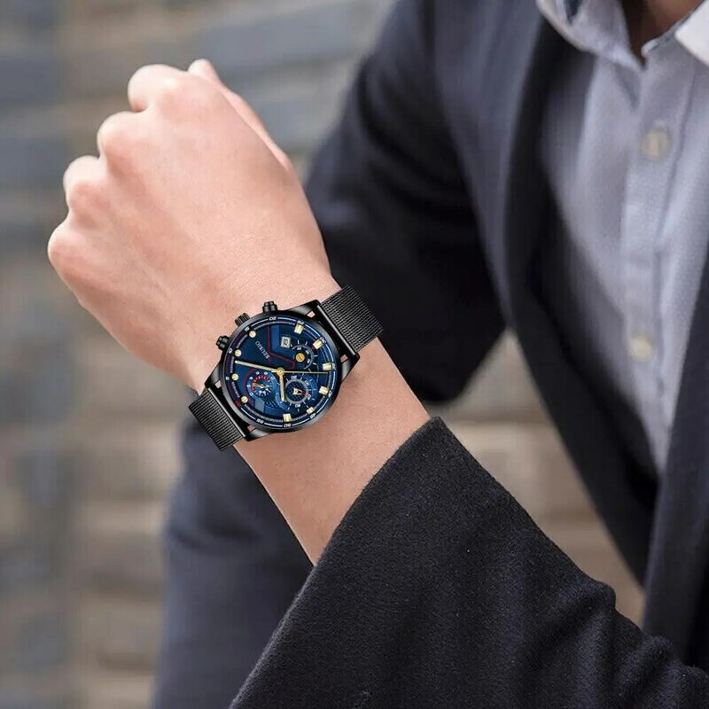 นาฬิกาควอตซ์สำหรับผู้ชายนาฬิกาควอทซ์แบบมัลติฟังก์ชันสำหรับธุรกิจลำลอง