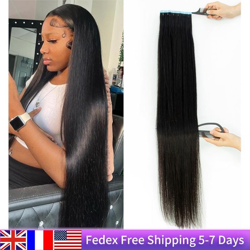 26 28 30 Inch long Hair Extension Silky Straight Tape in Human Hair Extensions Remy Skin Weft Tape Ins 20pcs Long Bundle