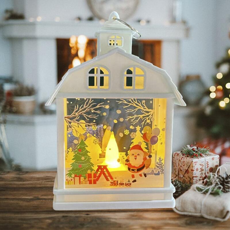 Vintage-Stil Weihnachts lichter flackern Kerzenlicht festlich LED Kerzenlichter Weihnachts laterne Schneemann Santa Claus Elch