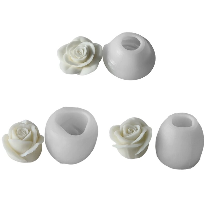 DIY に便利なシリコン型ユニークなバラの香りのキャンドル石膏工芸品の型