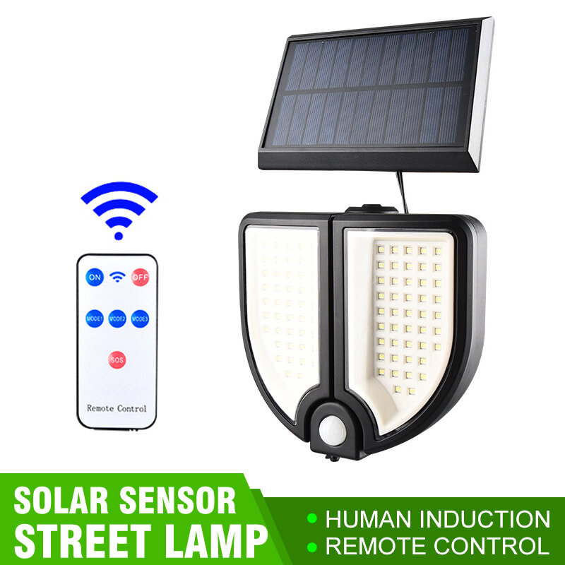 Luz Sensor Solar, Impermeável, Jardim, Lâmpada de Indução do Corpo Humano com Controle Remoto Inteligente