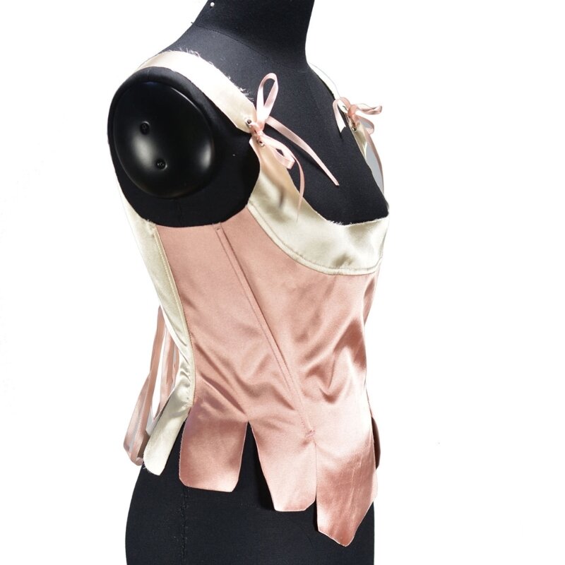 Camiseta sin mangas con corsé victoriano para mujer, corpiño vintage ajustable con cordones, camisola atada