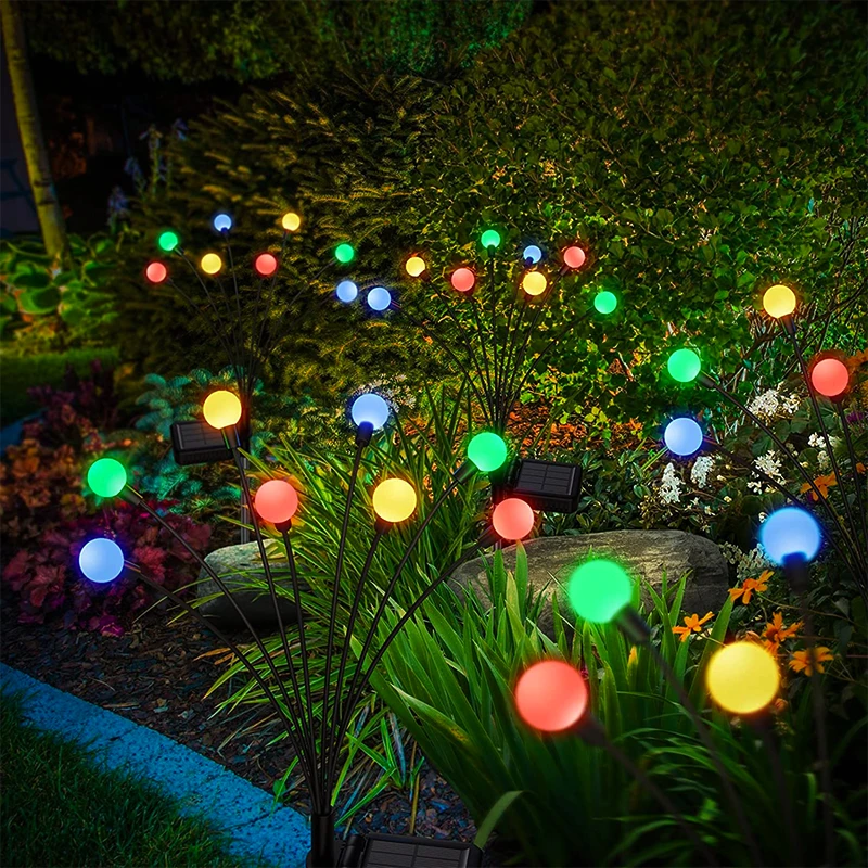 Solar Firefly Lights 6/8/10 Led Solar Garden Lawn Lights Outdoor Waterproof Swaying Light For Courtyard Patio Pathway Decoration