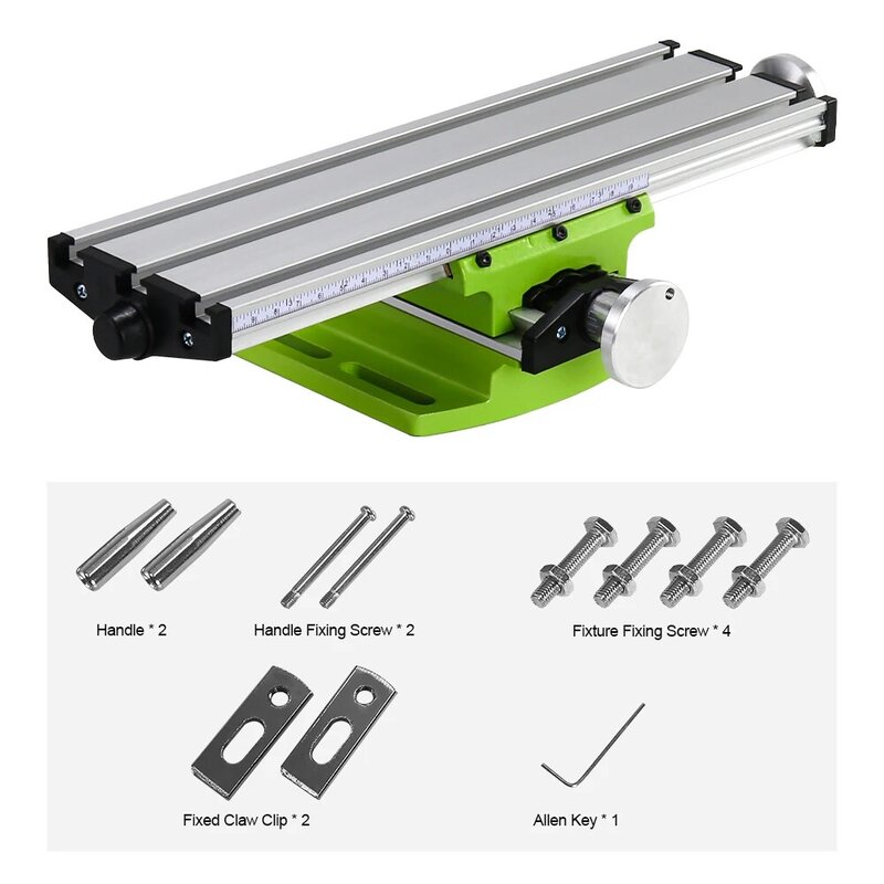 ALLSOME Mini Chính Xác Máy Worktable Mũi Khoan Đa Năng Kềm Ê Đèn Bàn Làm Việc Đeo Chéo Trượt Bàn