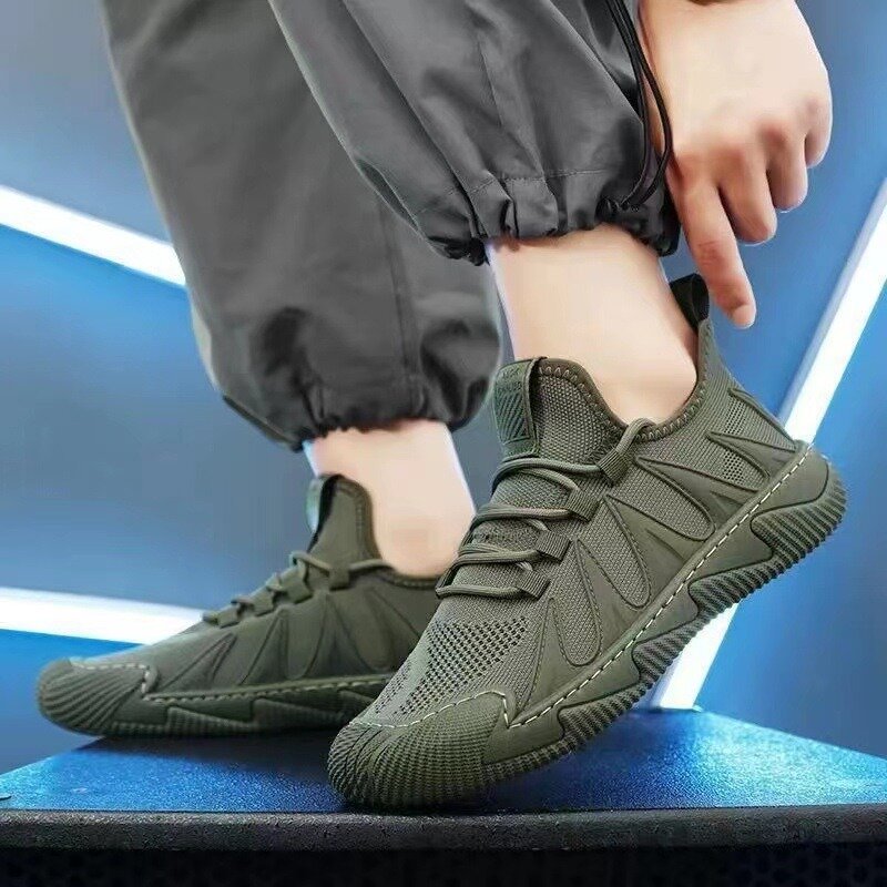 Мужская спортивная обувь, сетчатые дышащие удобные кроссовки, мужские Нескользящие кроссовки на платформе