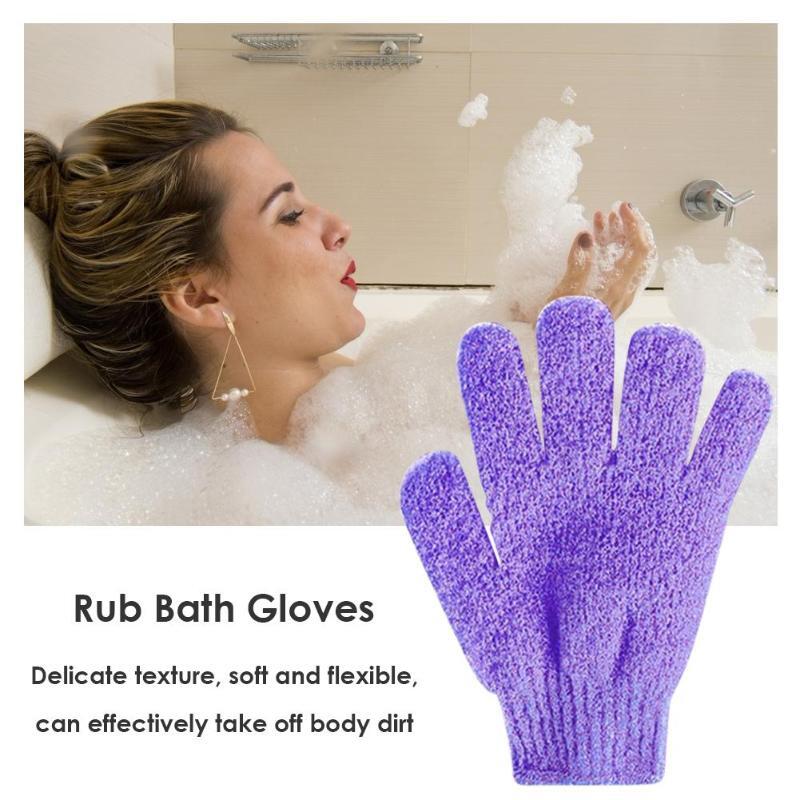 Badreinigingshandschoenen vijf vingers badhandschoenen huishoudelijke douche handdoek scrub body wash kinderen elastische veeg terug bad benodigdheden