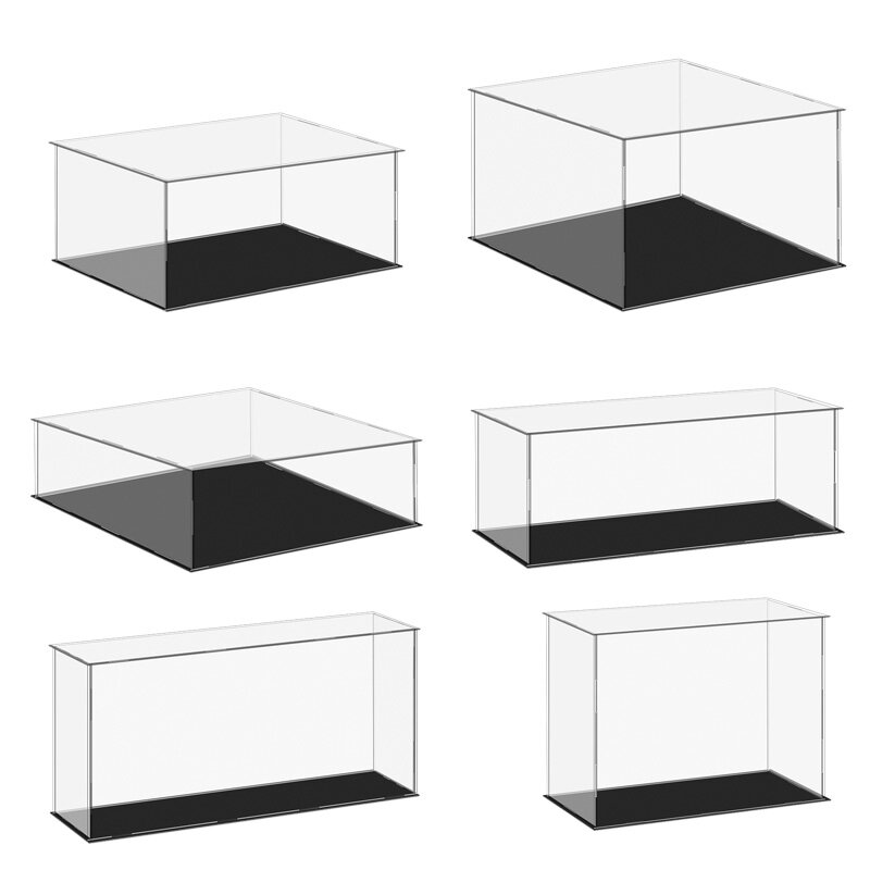 Transparent Acrylic Display Case Plastic Storage Box Cube Assemble Dustproof Showcase for Collectibles Action Figures Toys