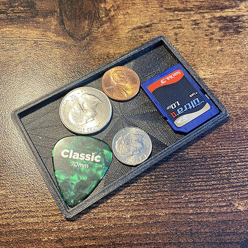1Pcs Coin Tray For Card Holde Wallet Case Purse Card Holder Key Desk Tray Mini Slim Aluminum Metal Case