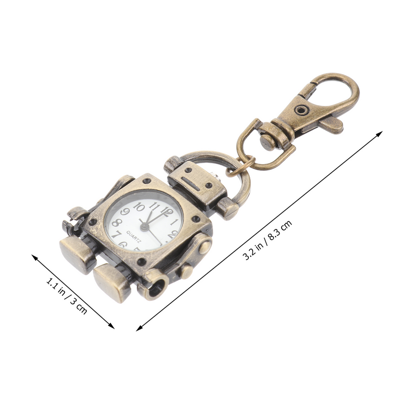 Pendant for Men Fashion Necklaces Women Trendy Retro Key Chain Vintage Ring Clock Keychain Robot Shaped