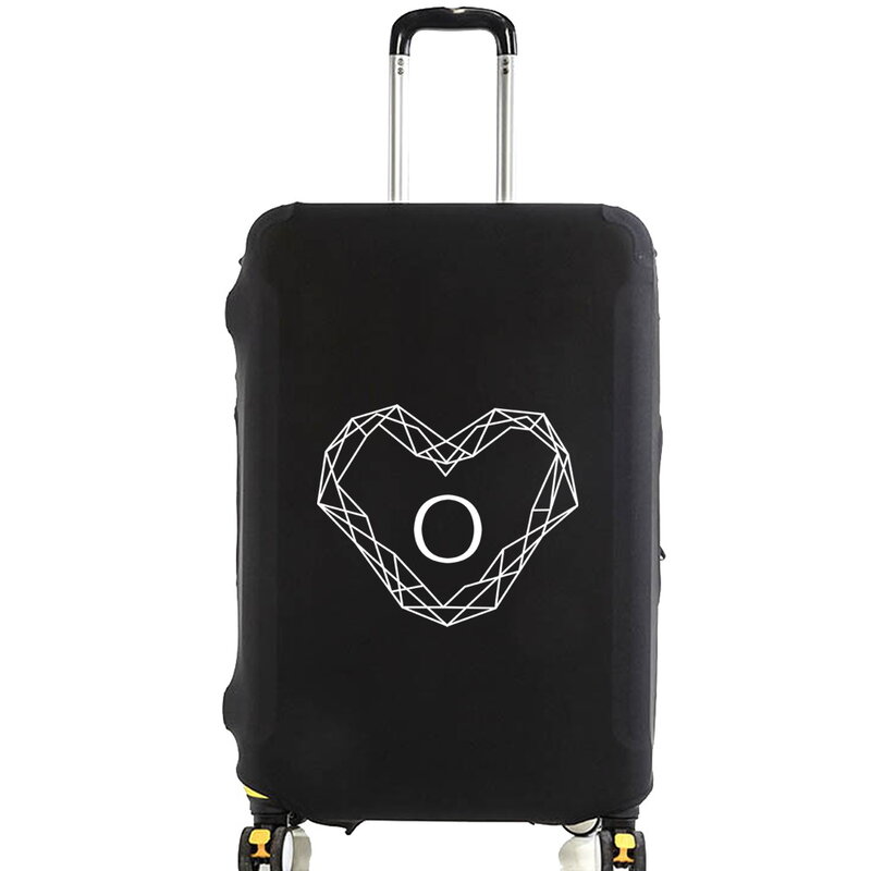 Funda protectora de equipaje para maleta, cubierta antipolvo elástica de viaje con patrón de nombre y letras de diamante, 18-32