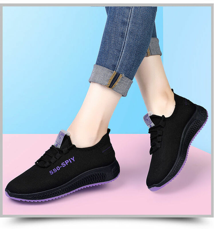 Zapatos de tacón alto informales para mujer, calzado plano de cuña, zapatos deportivos de suela gruesa para mujer, verano y otoño, 2023