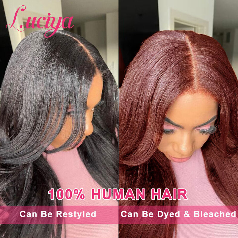 Kinky Straight Glueless Wig Human Hair Ready To Wear 13x4/13x6 HD Lace Front Human Hair Wigs Yaki Frontal 5x5 Lace Closure Wigs