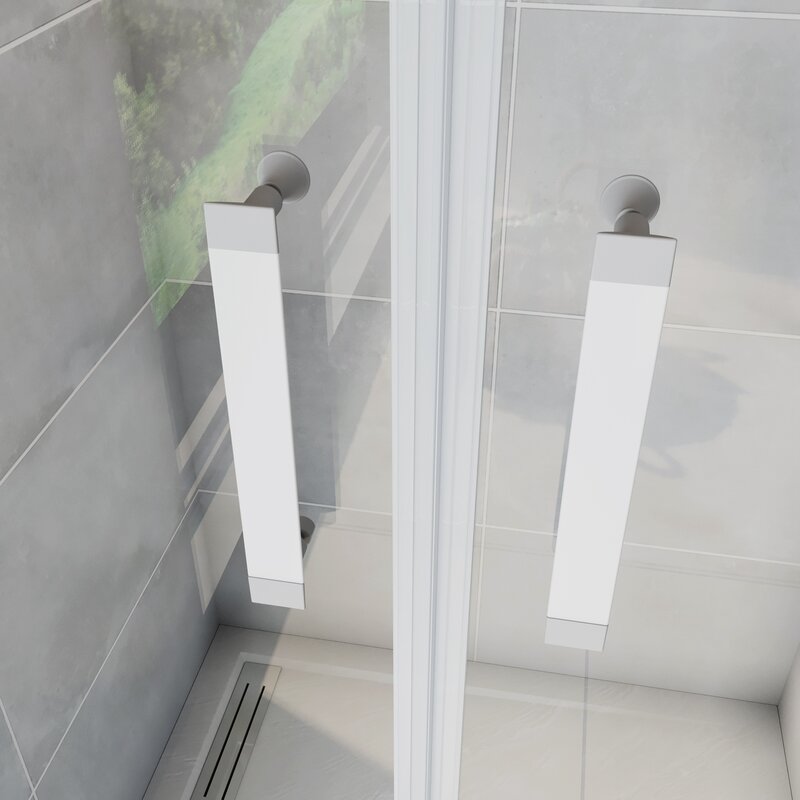 Moustiquaires de douche à double porte battante, 185cm, 5mm, 70-140cm