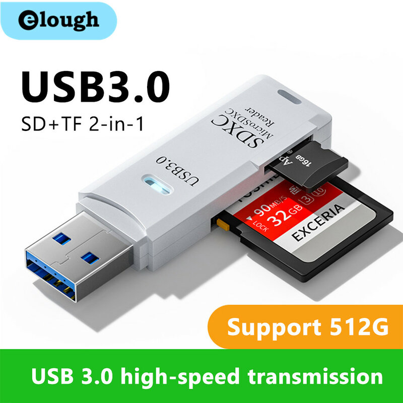 USB 3.0 Pembaca kartu mikro sd, pembaca kartu kecepatan tinggi 2 in 1, aksesori kartu TF untuk PC Laptop