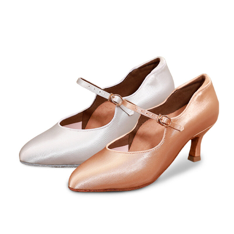 Women Modern Dance Shoes Standard Sneakers Dance Satin Soft-Soled Training Shoes Ballroom Dance Waltz Tango Ladies
