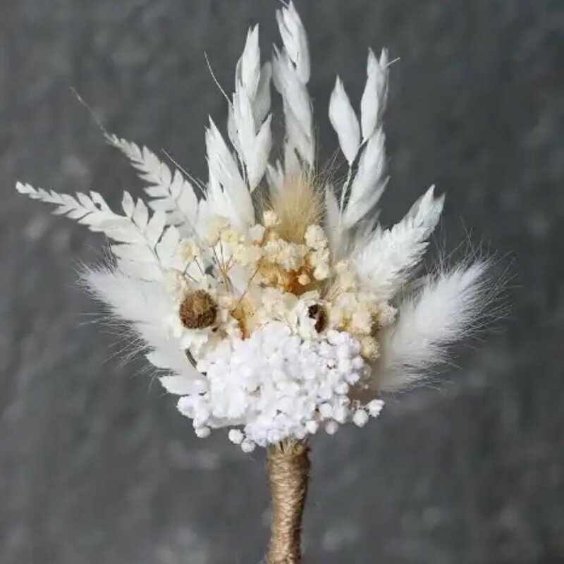 Petit ensemble de mini fleurs séchées de Pampas enge, fleur de bohème pour mariage, décoration de table à manger