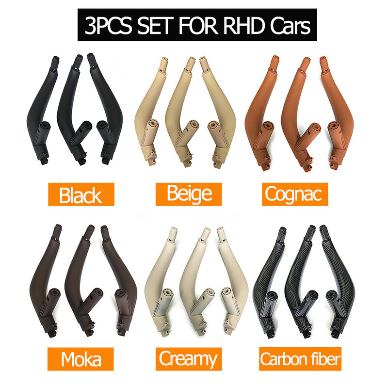 Cubierta de manija de puerta de pasajero para BMW, piezas de repuesto embellecedoras, LHD, RHD, 3 piezas, para X5, X6, F15, F16, 2014, 2015, 2016, 2017, 2018