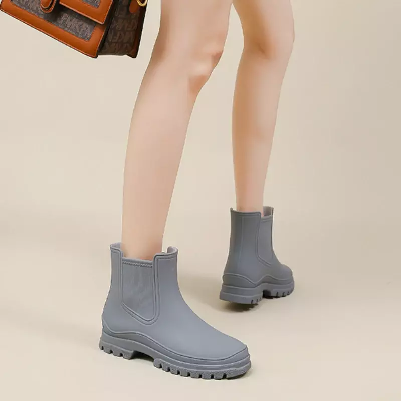 Botas de lluvia impermeables antideslizantes para mujer, calzado impermeable, cómodo, estilo Chelsea, a prueba de aceite, para pesca y jardín