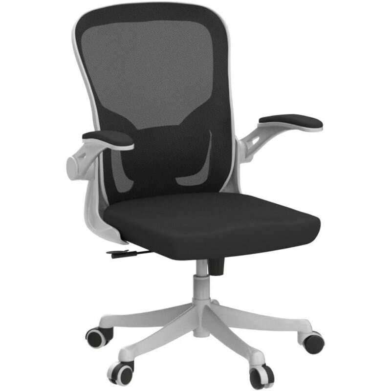 Office Chair - Ergonomic Office Chair with Lumbar Support & Flip Up Arms Home Office Desk Chairs
