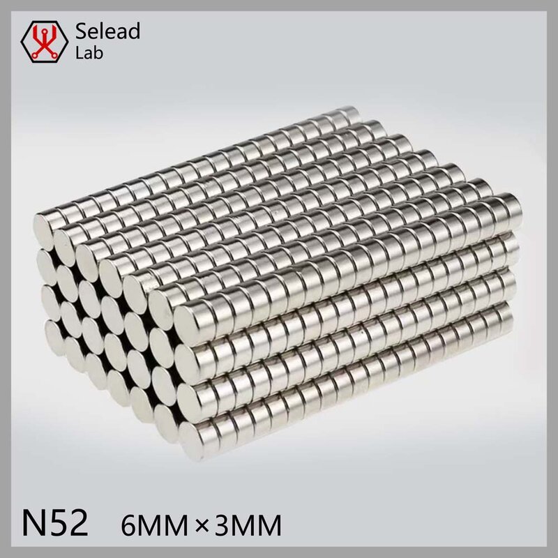 Seleadlab แม่เหล็กนีโอไดเมียม N52 6*3แข็งแรงทนทานกลมหายากสำหรับเครื่องพิมพ์3D Voron 2.4ตรีศูล100ชิ้น