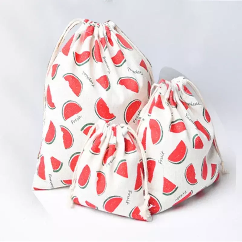 TOUB034 Women Drawstring Shopping Bag Cotton Clothes Shoes Storage Packaging  Handbag Reusable Foldable