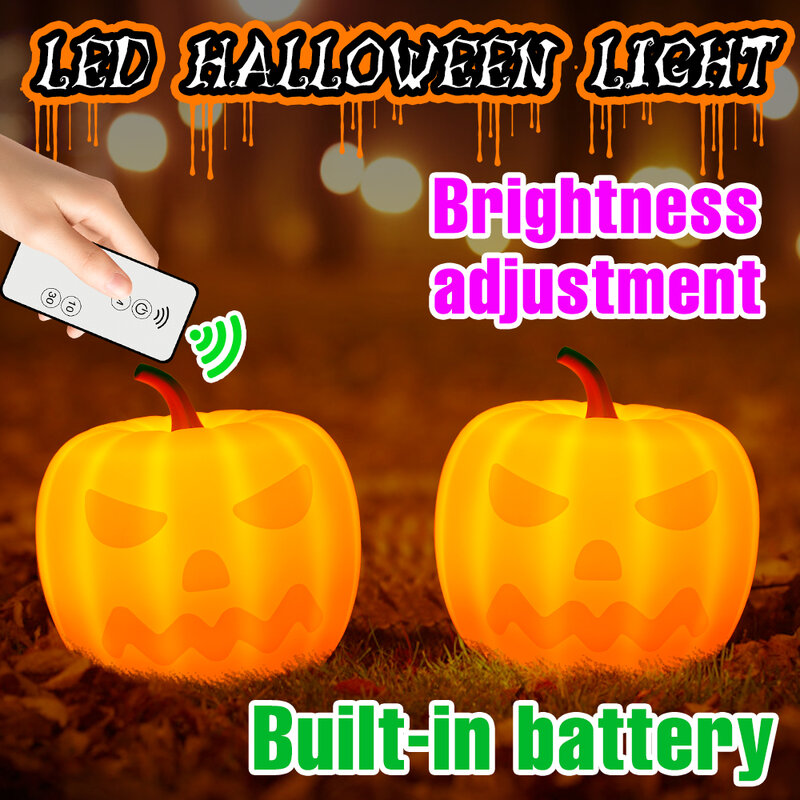 Halloween Dekoration LED Kürbis Nacht Licht RGB Neon Lampe Nacht Neuheiten Tisch Lampe Für Schlafzimmer kinder Nachthimmel